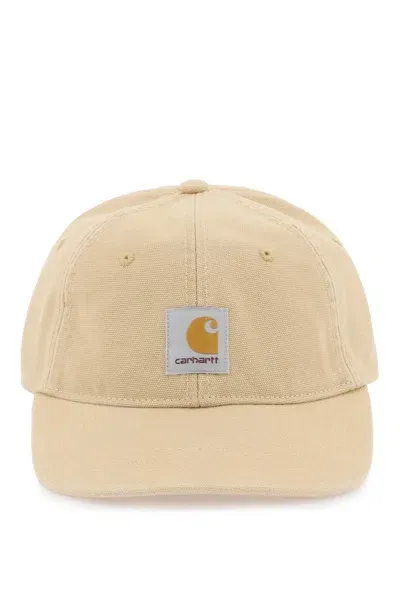 Carhartt Wip Icon Baseball Cap With Patch Logo In Beige