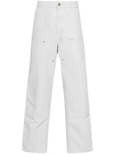 Carhartt Wip Pre Double Knee Organic Cotton Pants In White