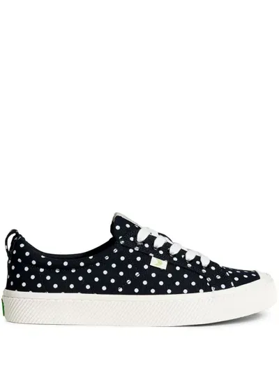 Cariuma Oca Organic Cotton Sneakers In Black Polka Dots