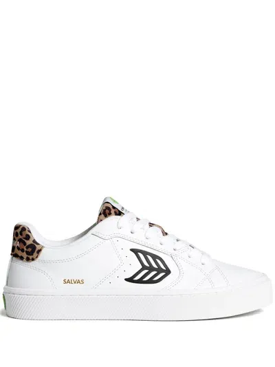 Cariuma Salvas Sneakers In White Leather/leopard