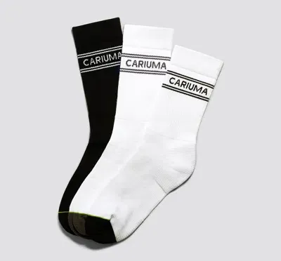 Cariuma Skate Socks  3-pack (white/black, White/grey, Black/white) In White Pack