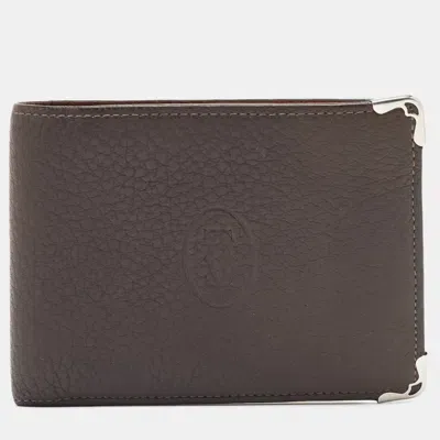 Pre-owned Cartier 6cc Bifold Wallet In Brown