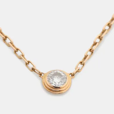 Pre-owned Cartier D'amour Diamond 18k Yellow Gold Model Chain Necklace