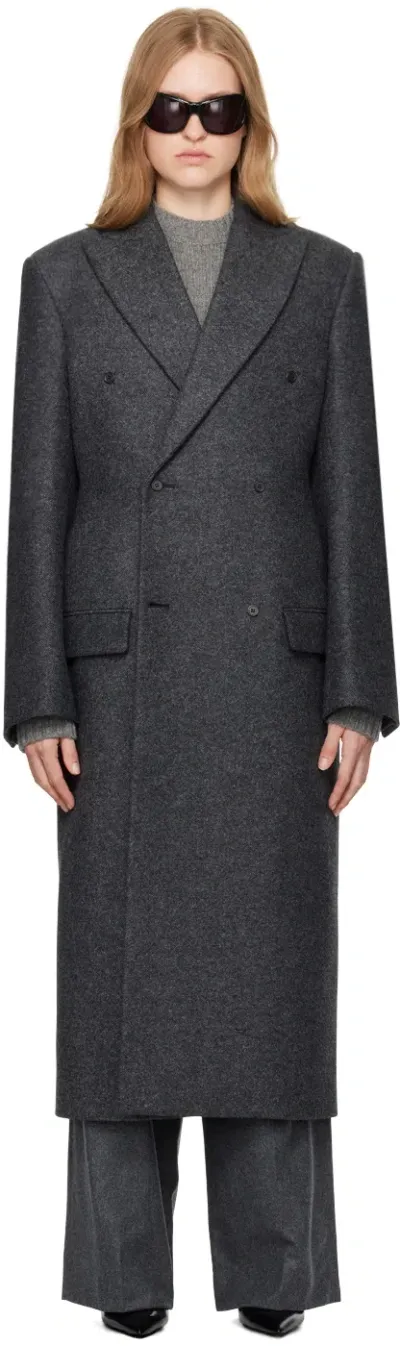 Carven Gray Tailored Coat In Grau