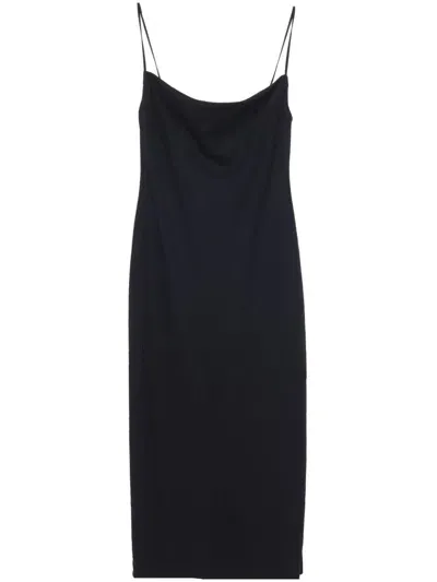 Carven Silk Spaghetti-strap Dress In Black