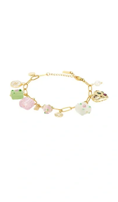 Casa Clara Maya Charm Bracelet In Rose,green