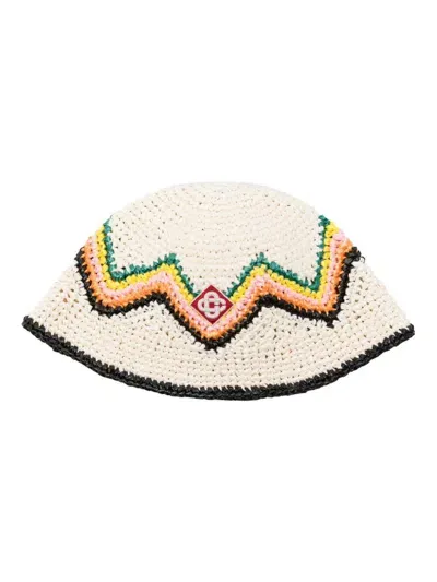 Casablanca Bucket Hat With Patch In White