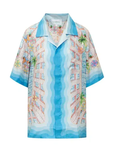 Casablanca Pool Shirt In Silk In Le Plongeon