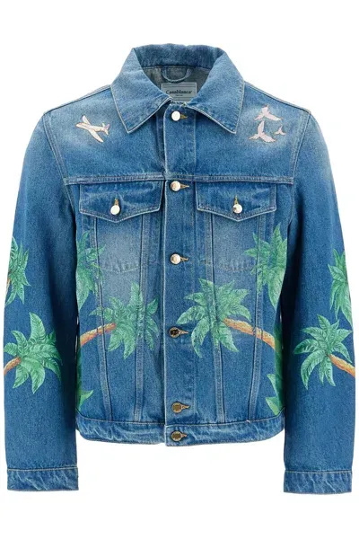 Casablanca Denim Tennis Club Jacket In Blue