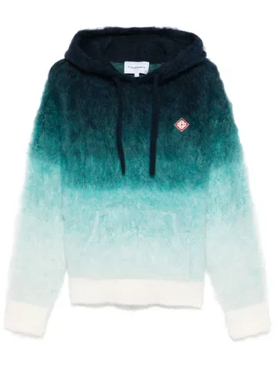 Casablanca Gradient Mohair Hoodie In Blue