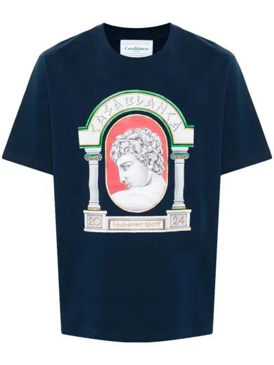 Casablanca La Medaille-print T-shirt In Blue