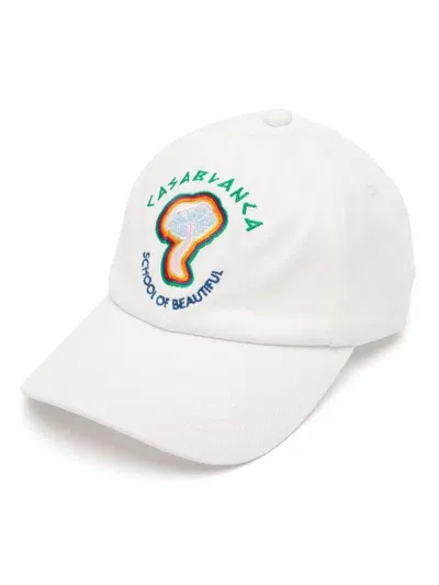 Casablanca Rainbow Mushroom Embroidered Cap In Neutrals