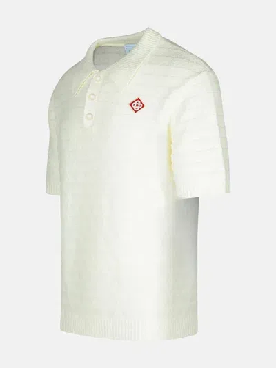 Casablanca Kids' White Cotton Blend Polo Shirt