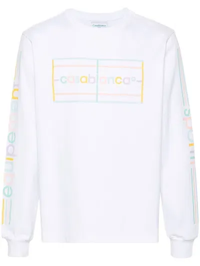 Casablanca Pastel Court Logo-print T-shirt In White