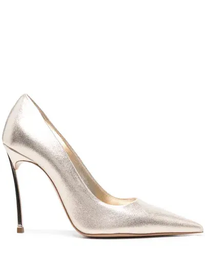 Casadei 110mm Blade Flash Pumps In Platinum