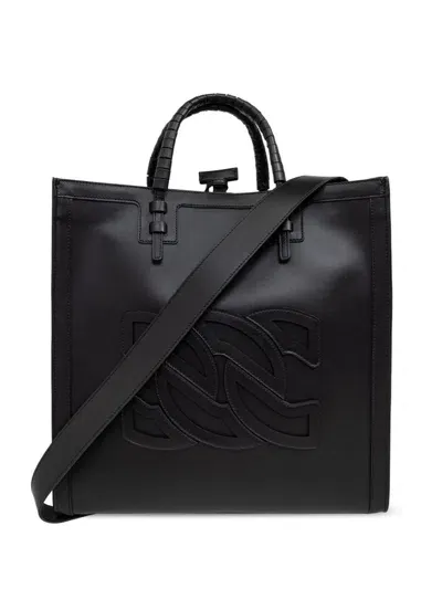 Casadei Beaurivage Leather Tote Bag In Black