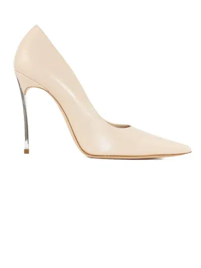 Casadei Beige Calf Leather Blade Tiffany Pumps