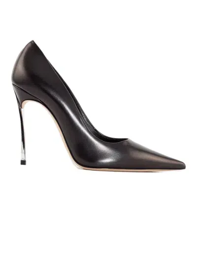 Casadei Black Calf Leather Blade Tiffany Pumps