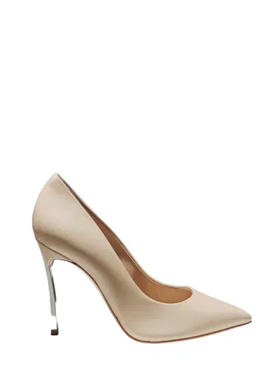 Casadei Super Blade Pumps In Powder Leather In Nude & Neutrals