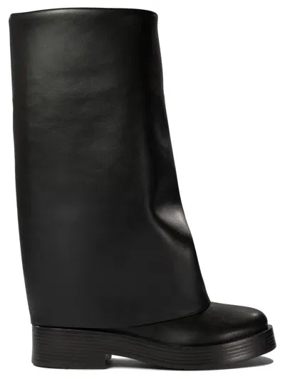 Casadei High Faux Leather Boots In Black