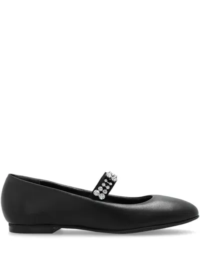 Casadei Crystal-embellished Ballerina Shoes In Black