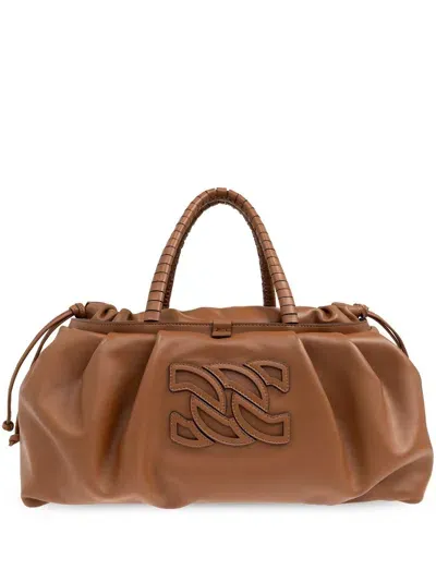 Casadei Derby Tote Bag In Brown