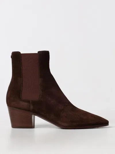 Casadei Flat Ankle Boots  Woman Color Brown In Braun