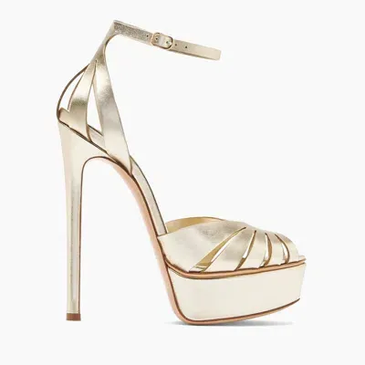 Casadei 170mm Flash X T. Netto Metallic Leather Sandals In Gold