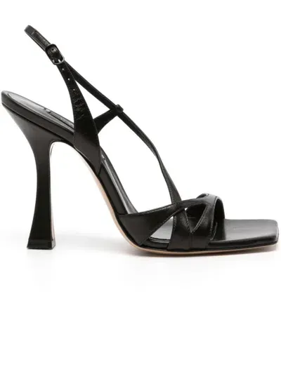 Casadei Geraldine 100mm Leather Sandals In Black