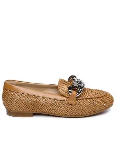 Casadei 'hanoi' Natural Vegan Lear Loafers In Brown