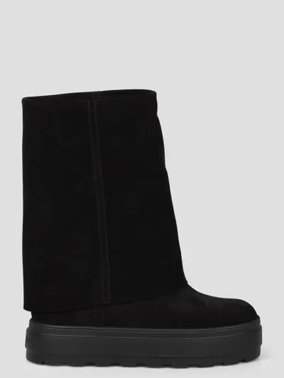 Casadei New Double Face Suede Boots In Black