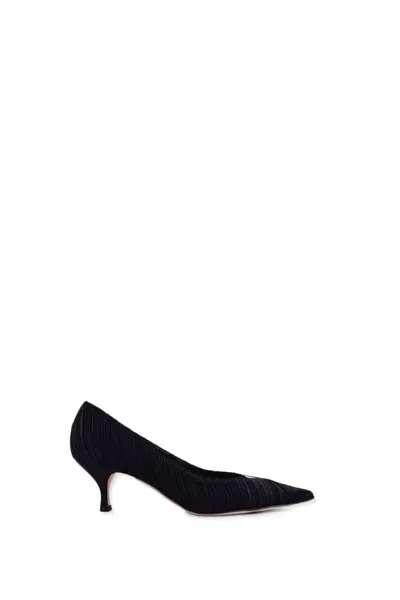 Casadei Pump In Pleated Satin In Black