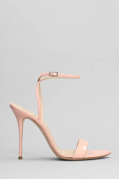 Casadei Scarlet Sandals In Rose-pink Patent Leather