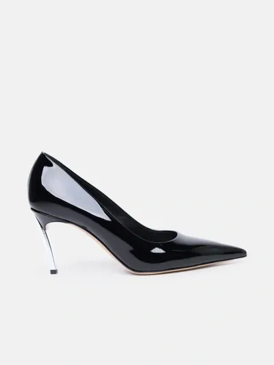 Casadei 'superblade' Black Leather Pumps