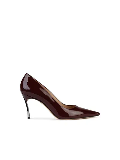 Casadei Superblade Burgundy Shiny Leather Pumps