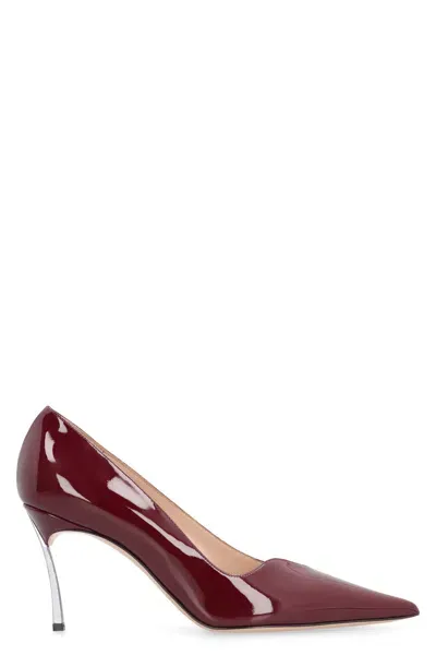 Casadei Superblade Patent Leather Pumps In Red