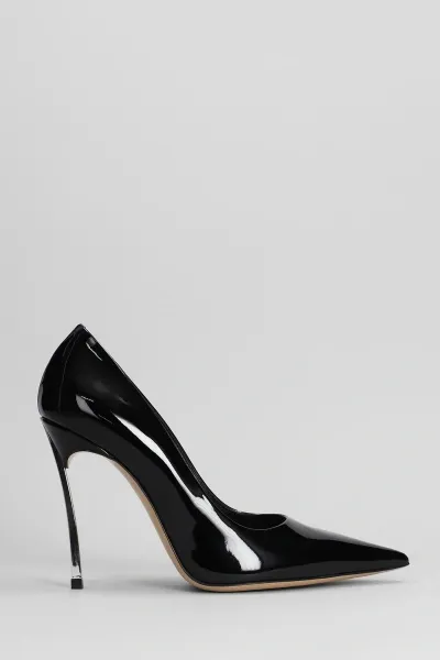 Casadei Superblade Pumps In Black Patent Leather