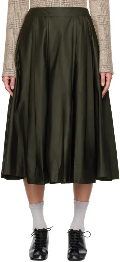 Casey Casey Khaki Anarchic Midi Skirt In Dark Khaki