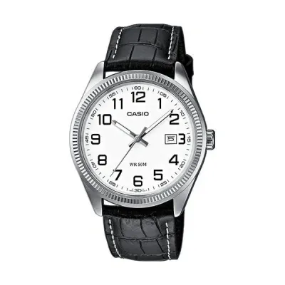 Casio Collection Mod. Date -white, Numbers In Black