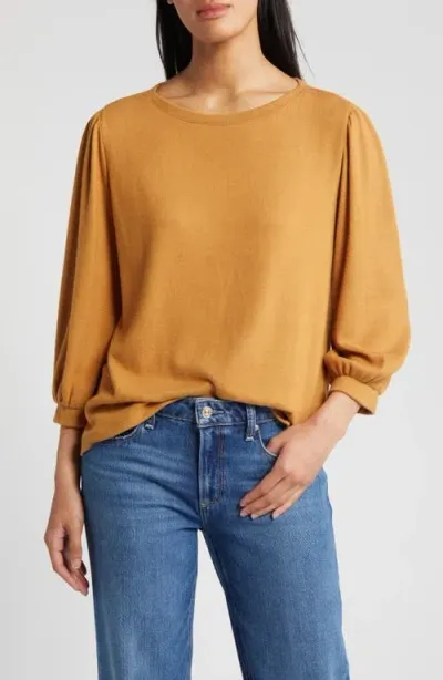 Caslonr Caslon(r) Cozy Knit Top In Tan Sugar