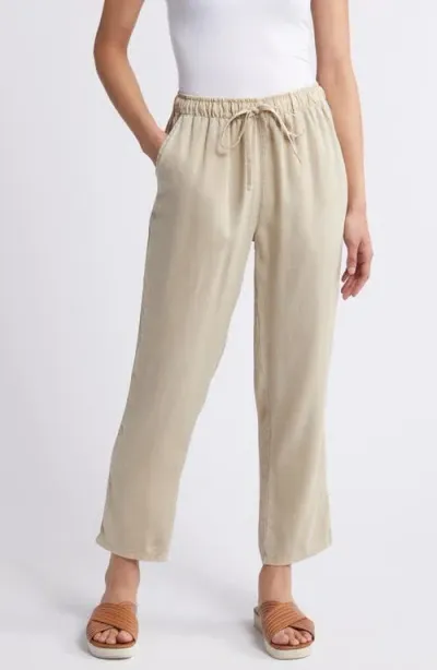 Caslonr Caslon(r) Drawstring Crop Pants In Tan Oxford