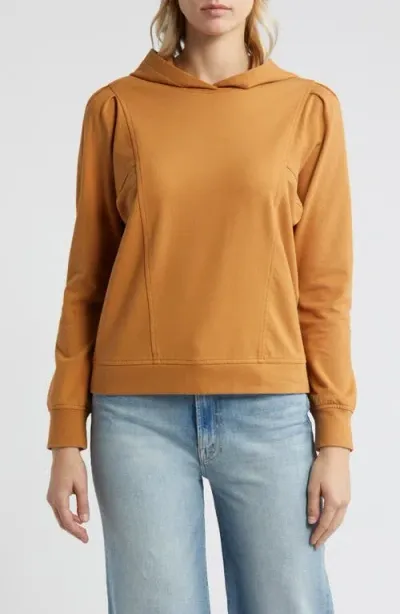 Caslonr Caslon(r) Pleat Sleeve Hoodie In Tan Sugar