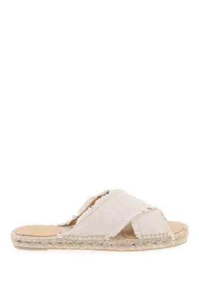 Castaã±er Slipper Palmera White With Cross In White,neutro