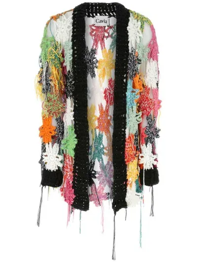 Cavia Juno Floral Motif Crochet Cardigan In Multicolour