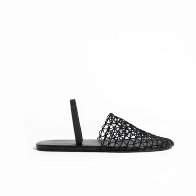 Cecelia New York Aria Woven Slingback Slide In Black