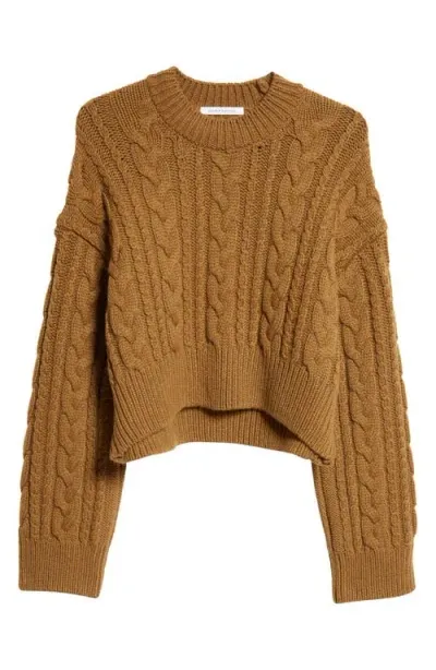 Cecilie Bahnsen Vibeke Fisherman Knit Merino Wool Sweater In Brown