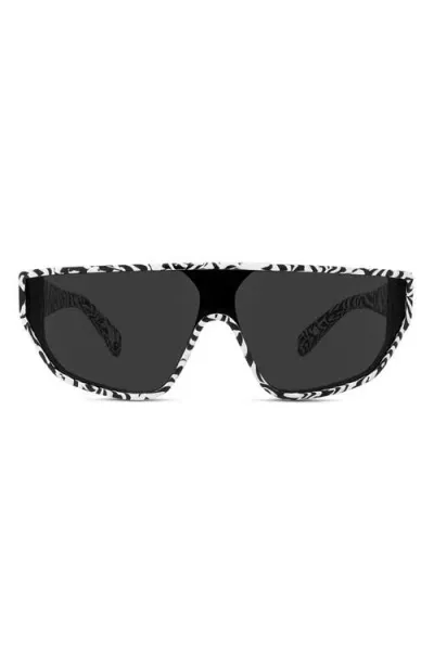 Celine 143mm Flattop Sunglasses In Black/white/smoke