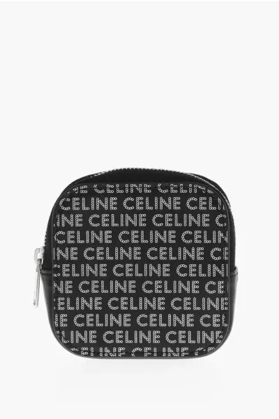 Celine All-over Logo Leather Money Holder In Black