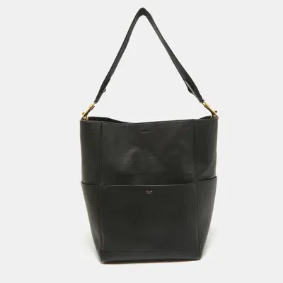 Pre-owned Celine Black Leather Sangle Bucket Bag