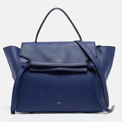 Pre-owned Celine Blue Leather Mini Belt Top Handle Bag